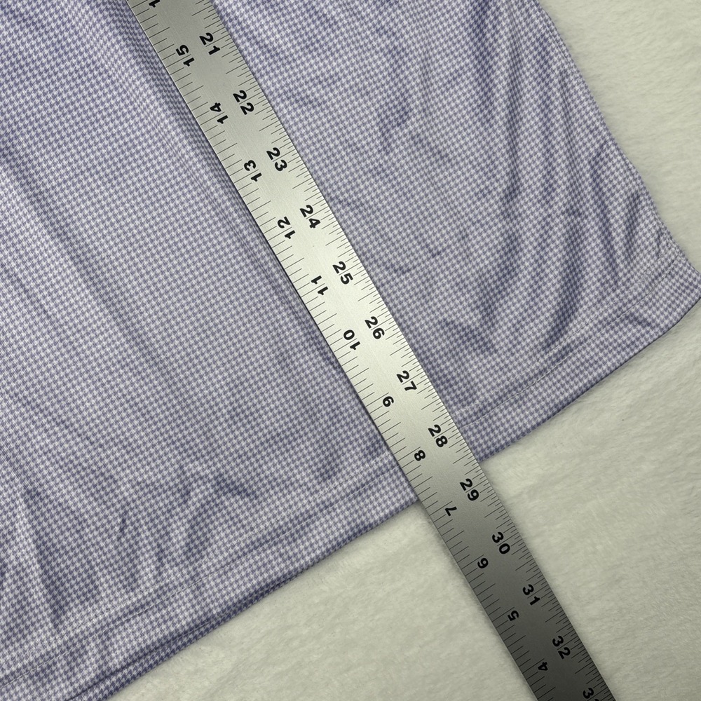 Collars and Co. Short Sleeve Polo Lavender Houndstooth Shirt Size S Purple - Picture 4 of 7